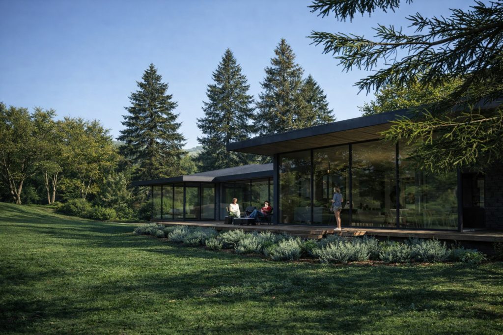Casa moderna de madera y vidrio en el sur de Chile diseñada para clima lluvioso y entorno natural
